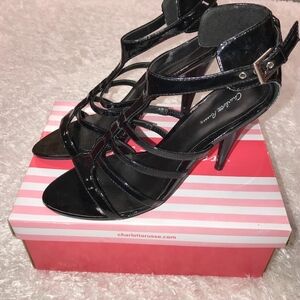 🔸 Charlotte Russe Black Patent Leather Heels